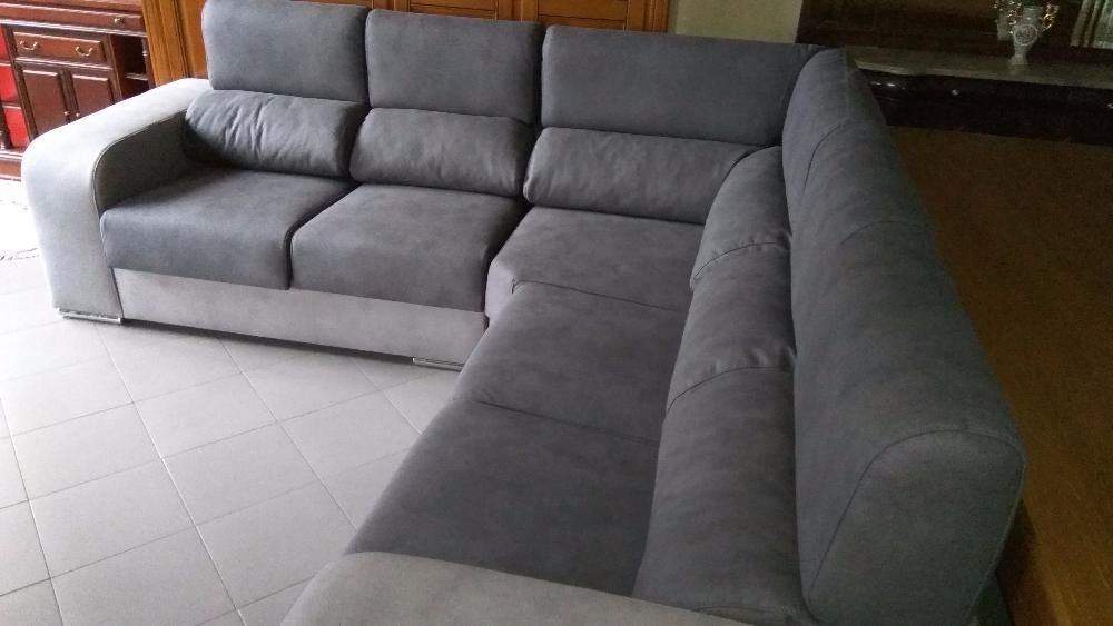 Sofá Canto c/ Cabeços reclináveis e Assentos extensíveis (Art. Novo)