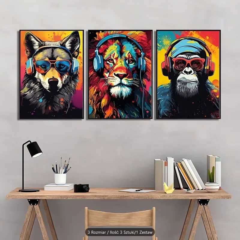 3 Obrazy w ramie plakaty grafika na płótnie 32x22