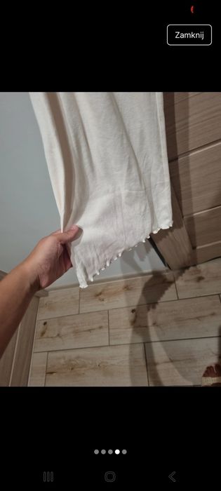 Piżama damska komplet szerokie spodnie h&m nowa ecru L
