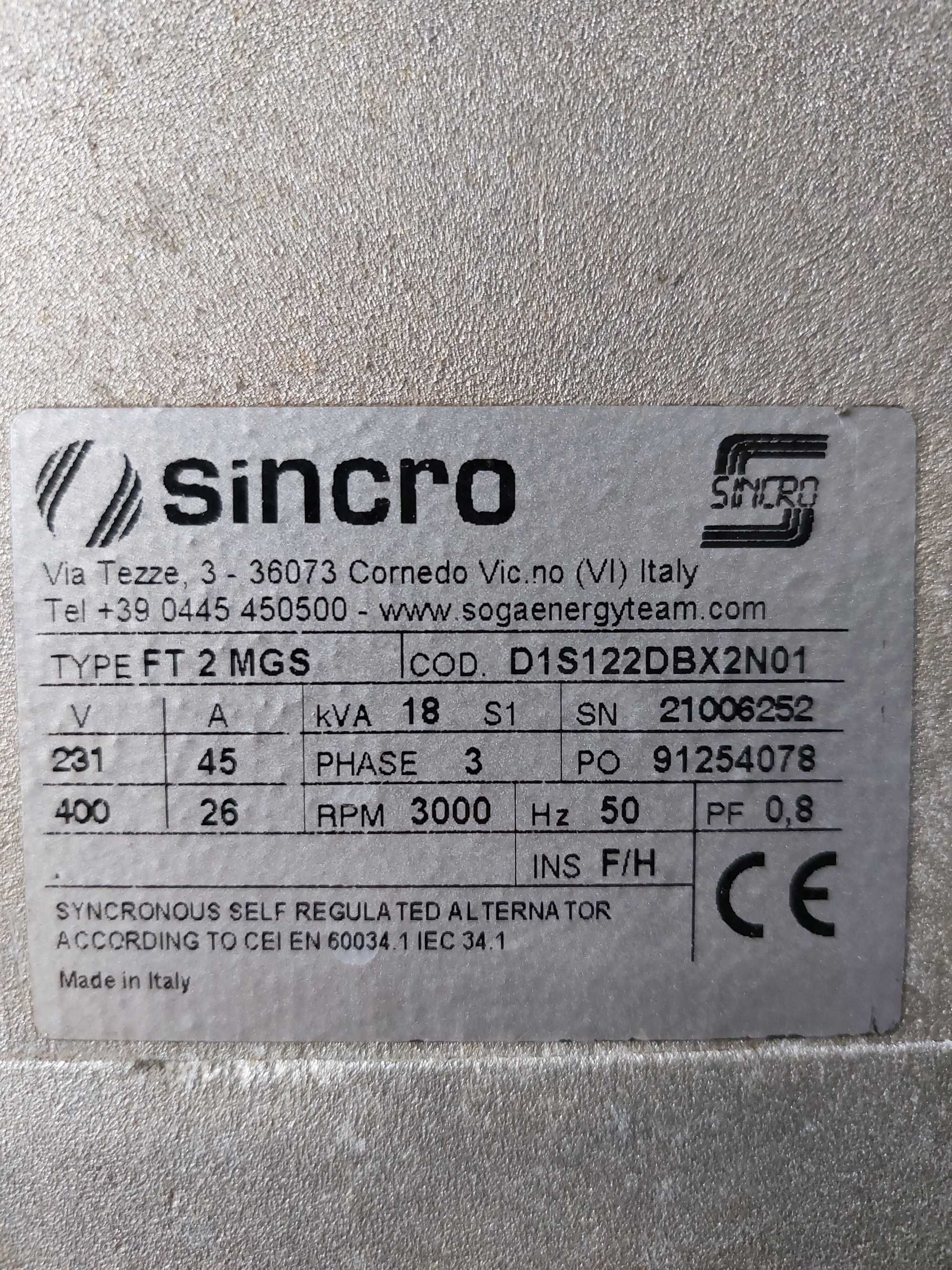 Agregat prądotwórczy 18kva