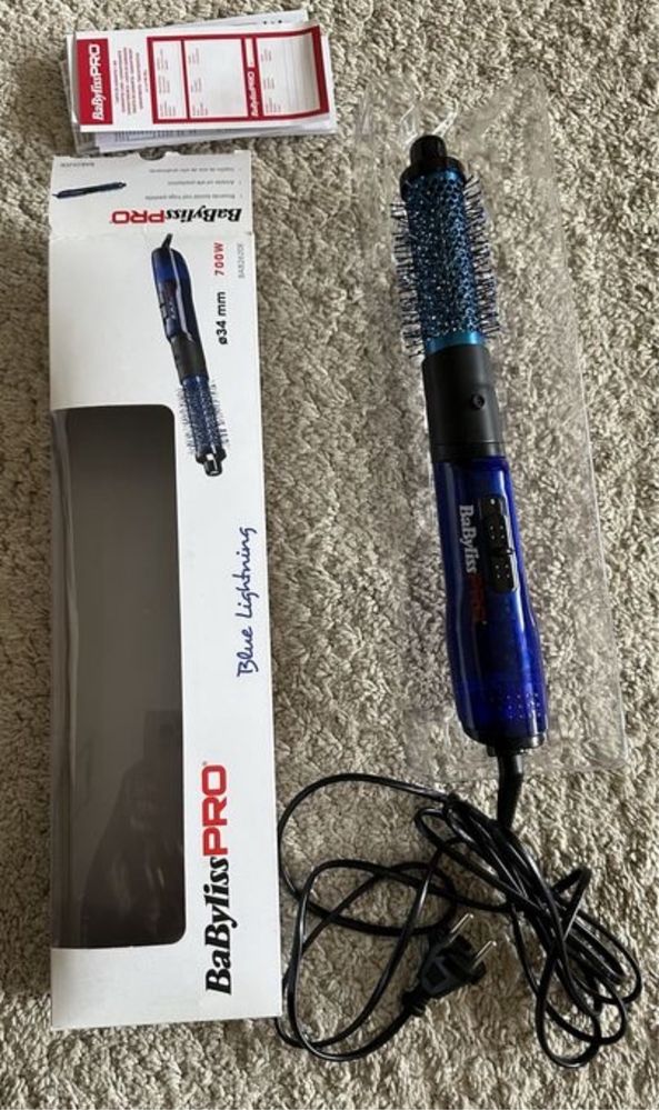 Babyliss Pro Blue Lightning Airstyler 34mm NOVO