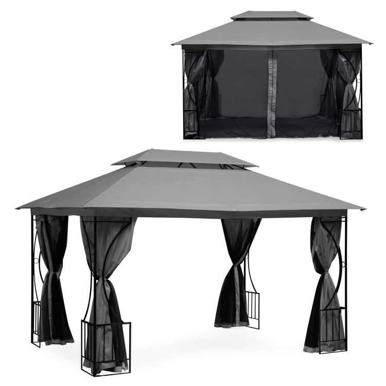 PAWILON / ALTANA ogrodowa 3x4m EXCLUSIVE GREY moskitiera + ścianki