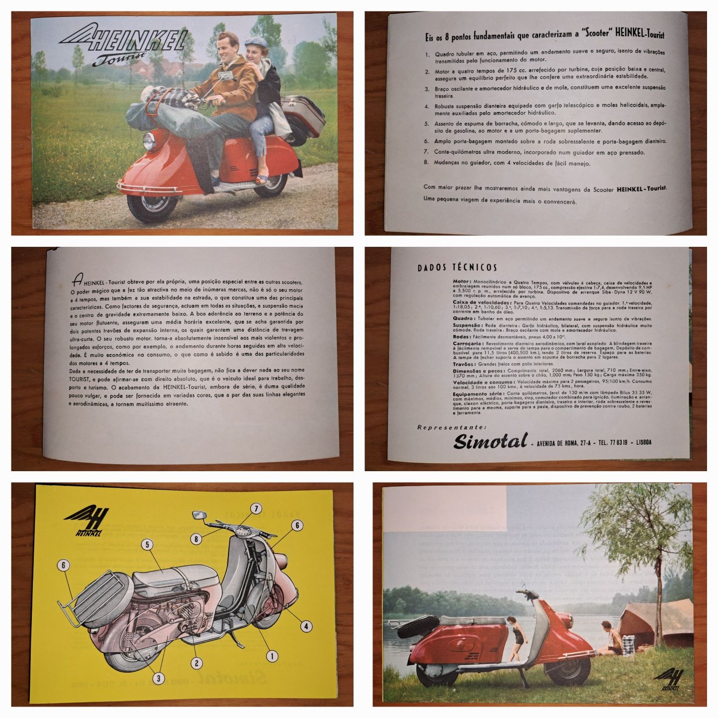 Folheto antigo Heinkel Tourist - 1960 [ NOVO! ]