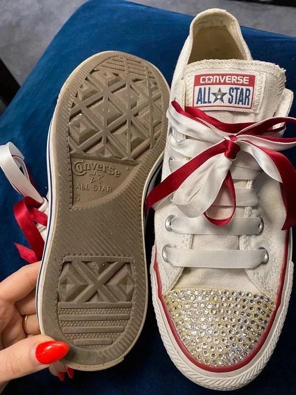 Converse All star trampki sneakers białe cyrkonie 37,5 38 Chuck taylor