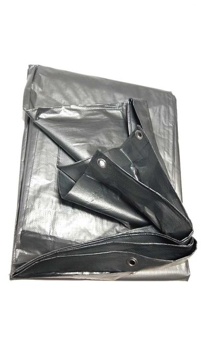 PLANDEKA 4mx20m 80m2 SREBRNA GRUBA Wzmacniana plandeki blandeka 4x20