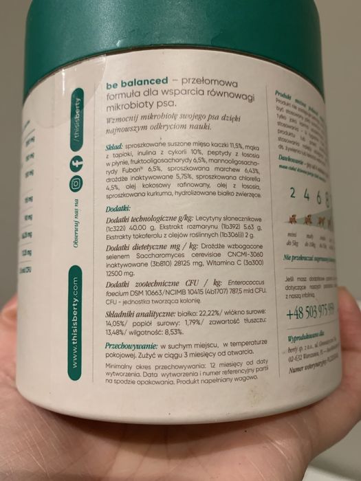 Berty psiuple suplementy dla psa be balanced na zdrowe jelita
