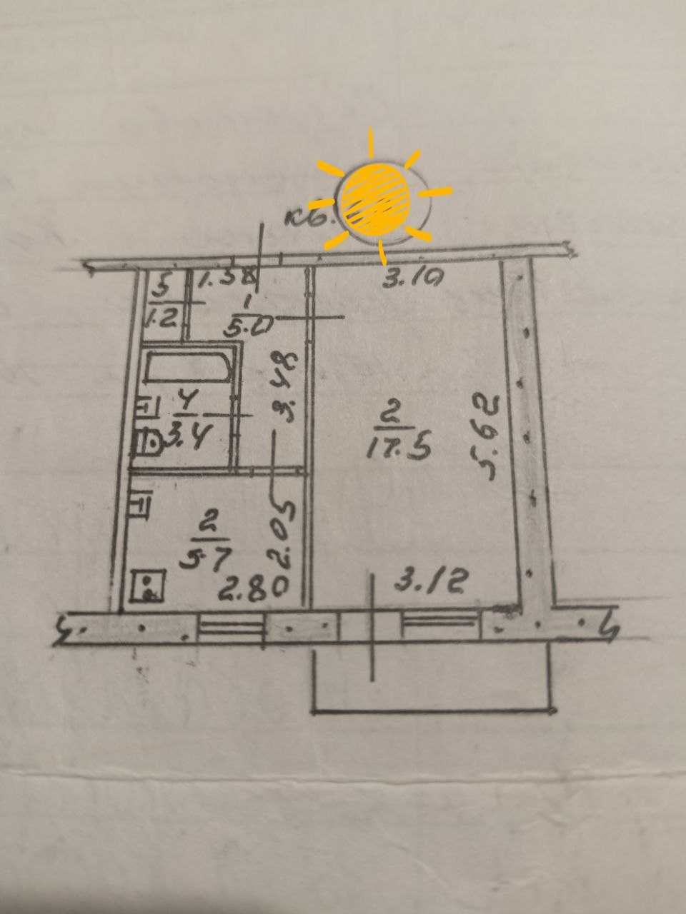 Продам отличную 1к. кв. на Песках