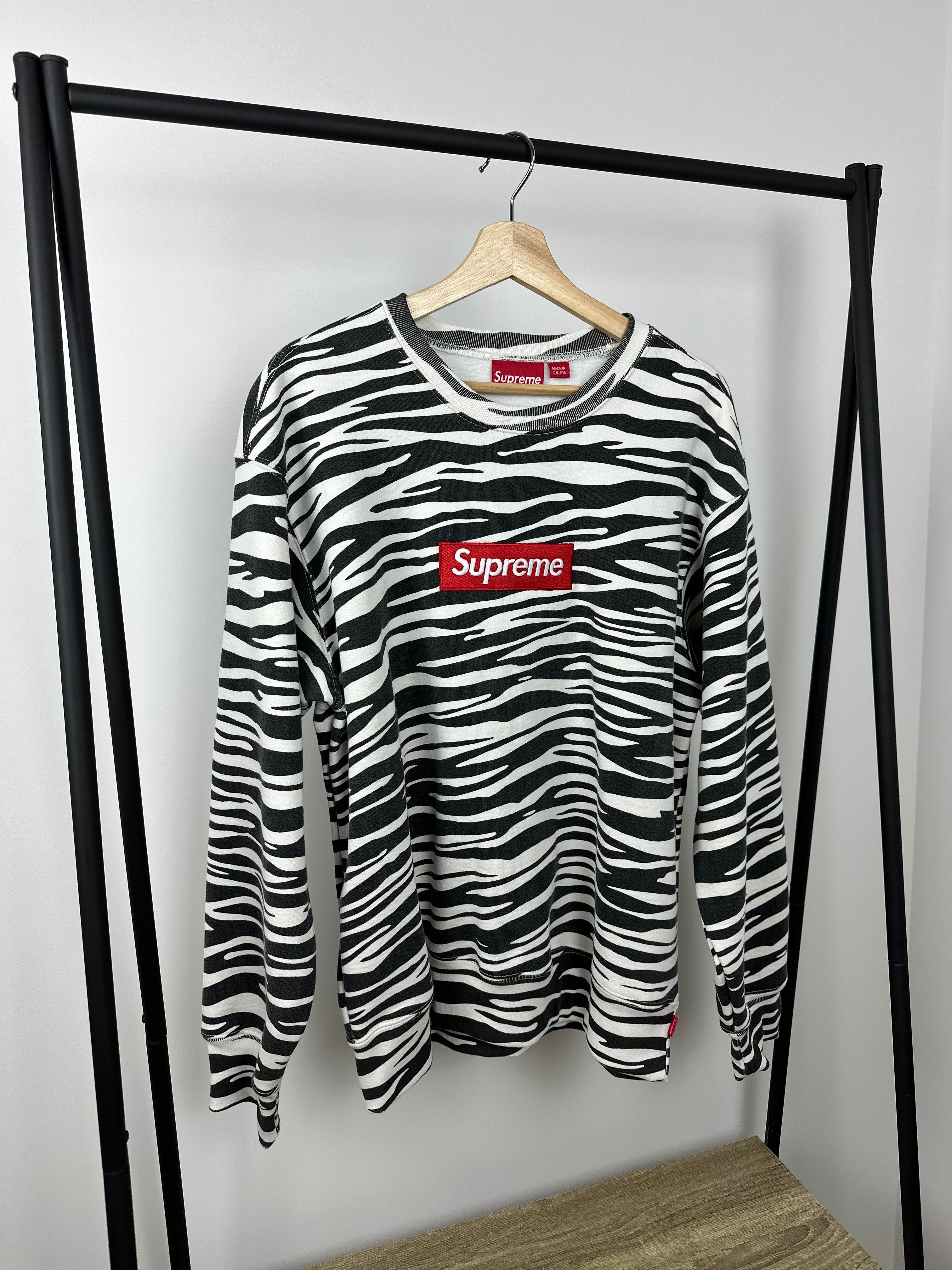 Crewneck Supreme box logo zebra