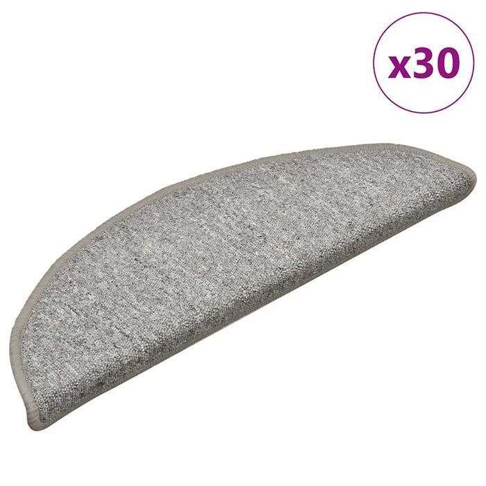 vidaXL Maty na schody 30 szt. Jasnoszary 56x17x3 cm
