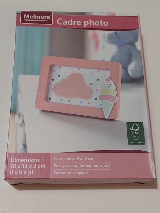NOWA drewniana ramka na zdjęcie dla dzieci róż Melinera