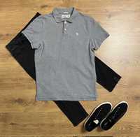 Szara koszulka męska marki Abercrombie & Fitch typu polo rozmiar XXL