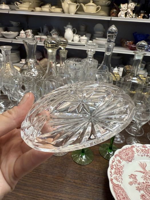 Puzdro Kryształowe jajo jajko dekoracja szklana szlifowane 1862