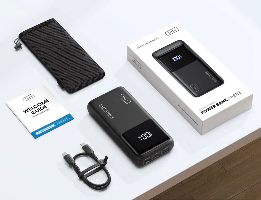 Power Bank INIU 100W 25000mAh szybkie ładowanie laptopa i telefonu