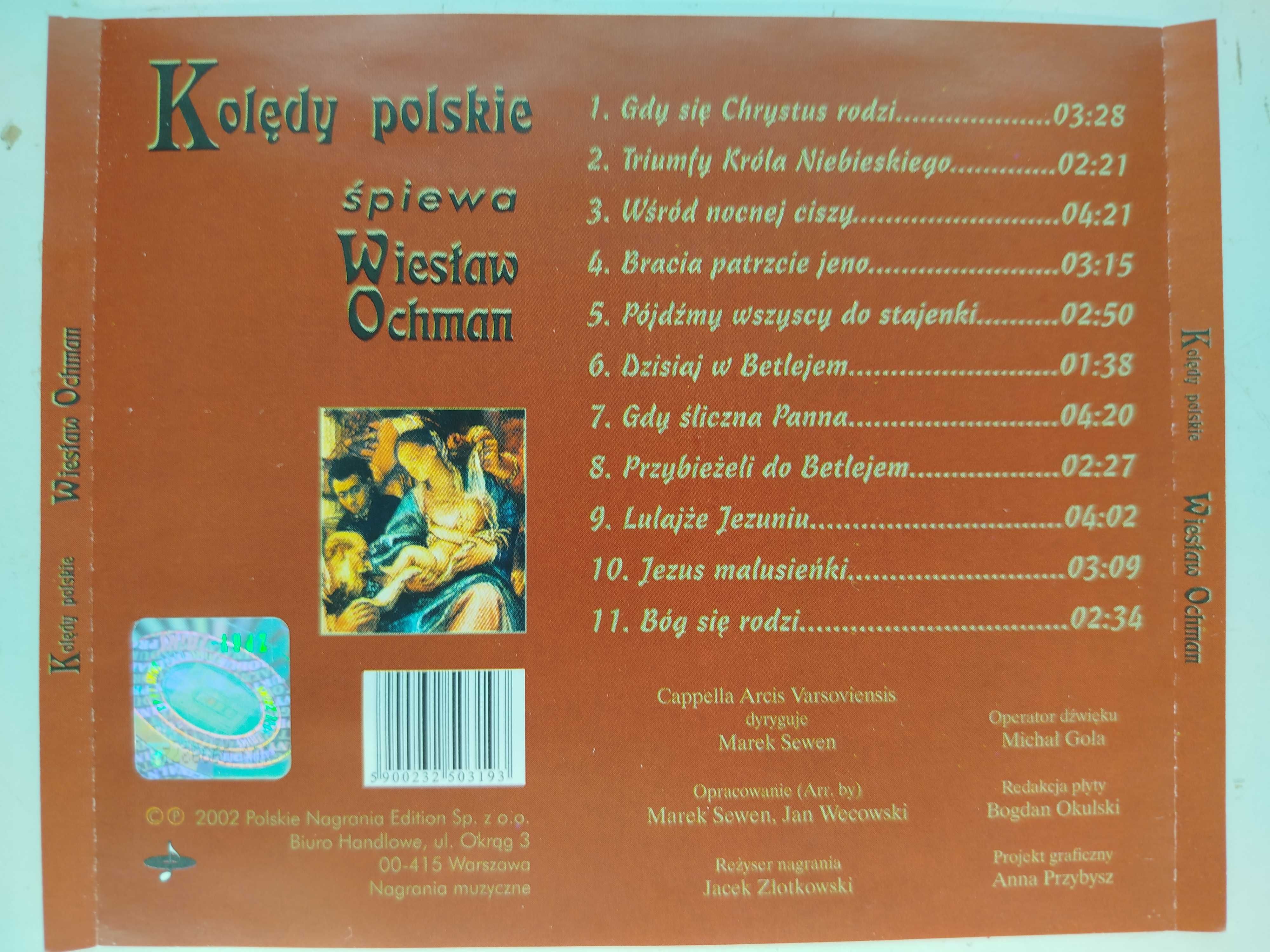 Kolędy Polskie śpiewa Wiesław Ochman Polskie Nagrania CD Varsoviensis