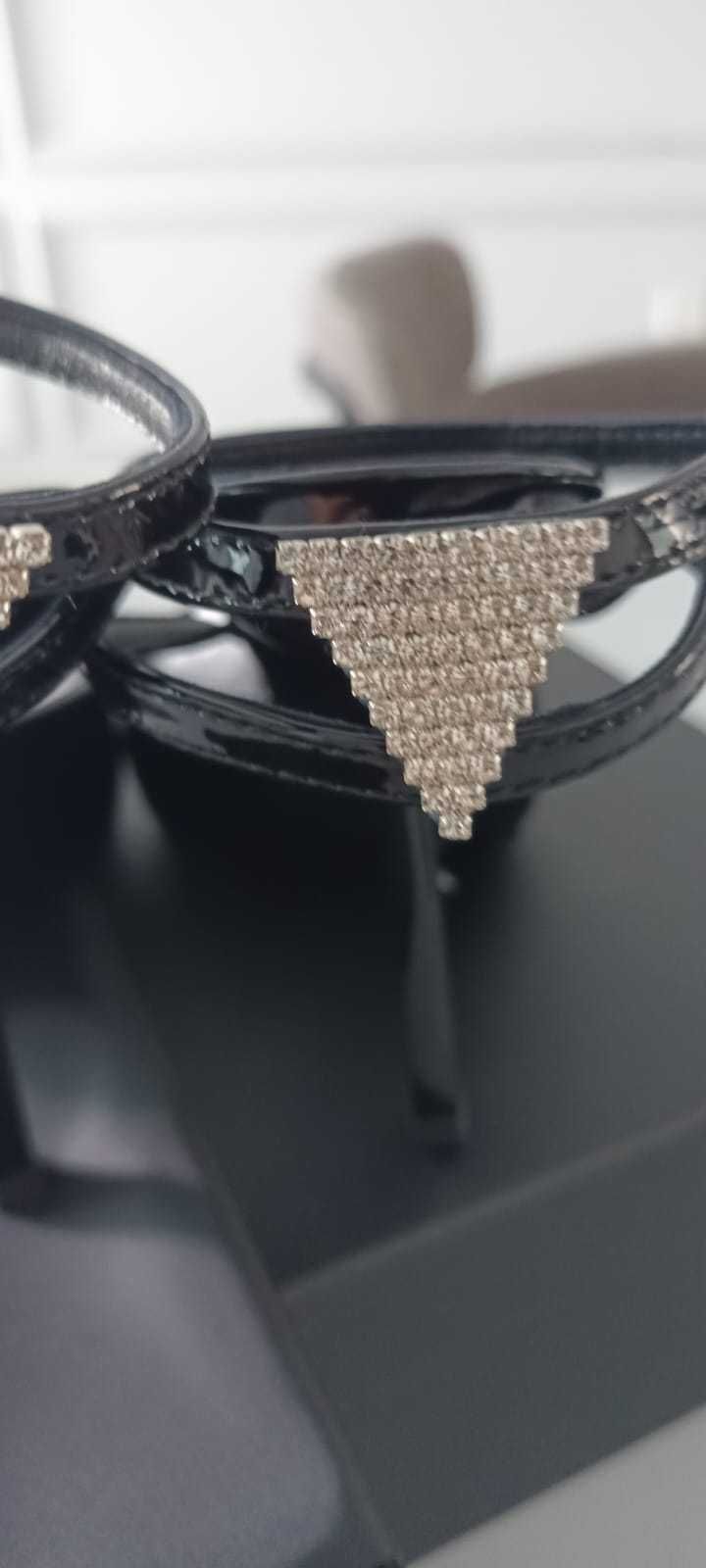 YSL Yves Saint Laurent  Anouk buty z kryształkami R. 37