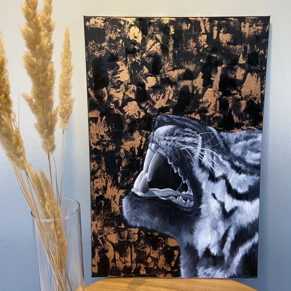 Картина маслом ручная работа «Тигр», интерьерная картина