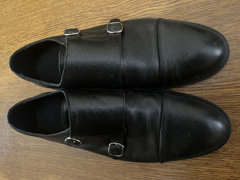 Туфлі-монки шкіряні чорні Selected/Homme