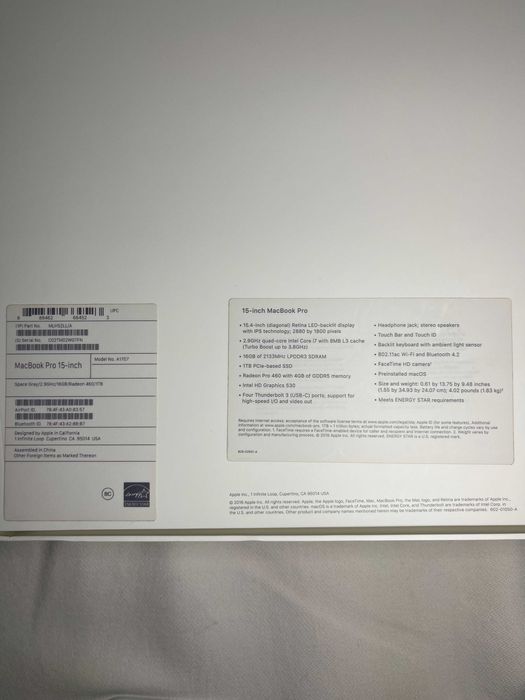 MacBook Pro 15" 1Tb (2016) a1707