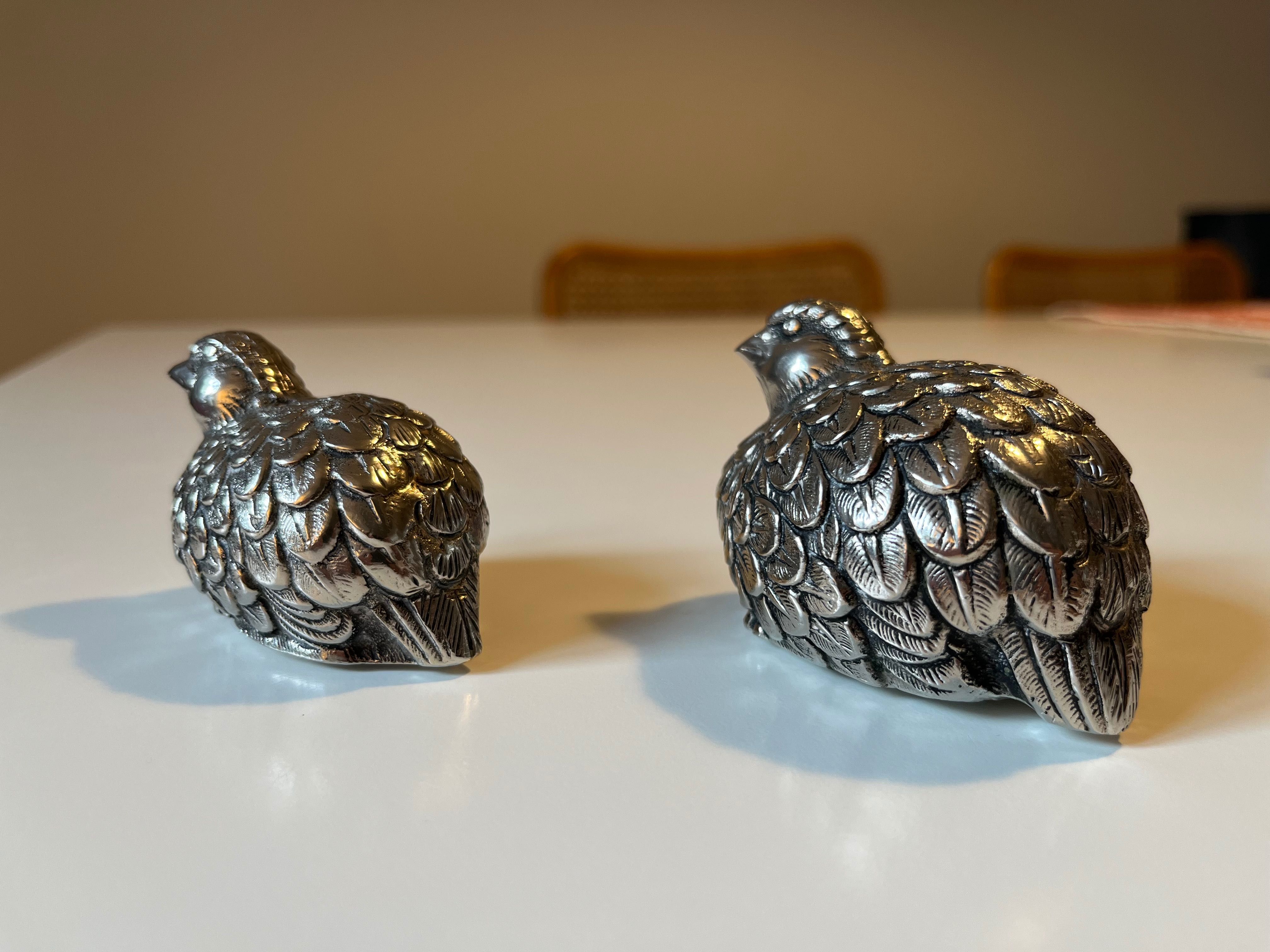 Gucci Vintage Solniczka i pieprzniczka - Przepiórki - Metal - Rzadkość