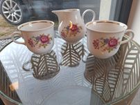 Mlecznik i 2 filiżanki henneberg porzellan porcelana