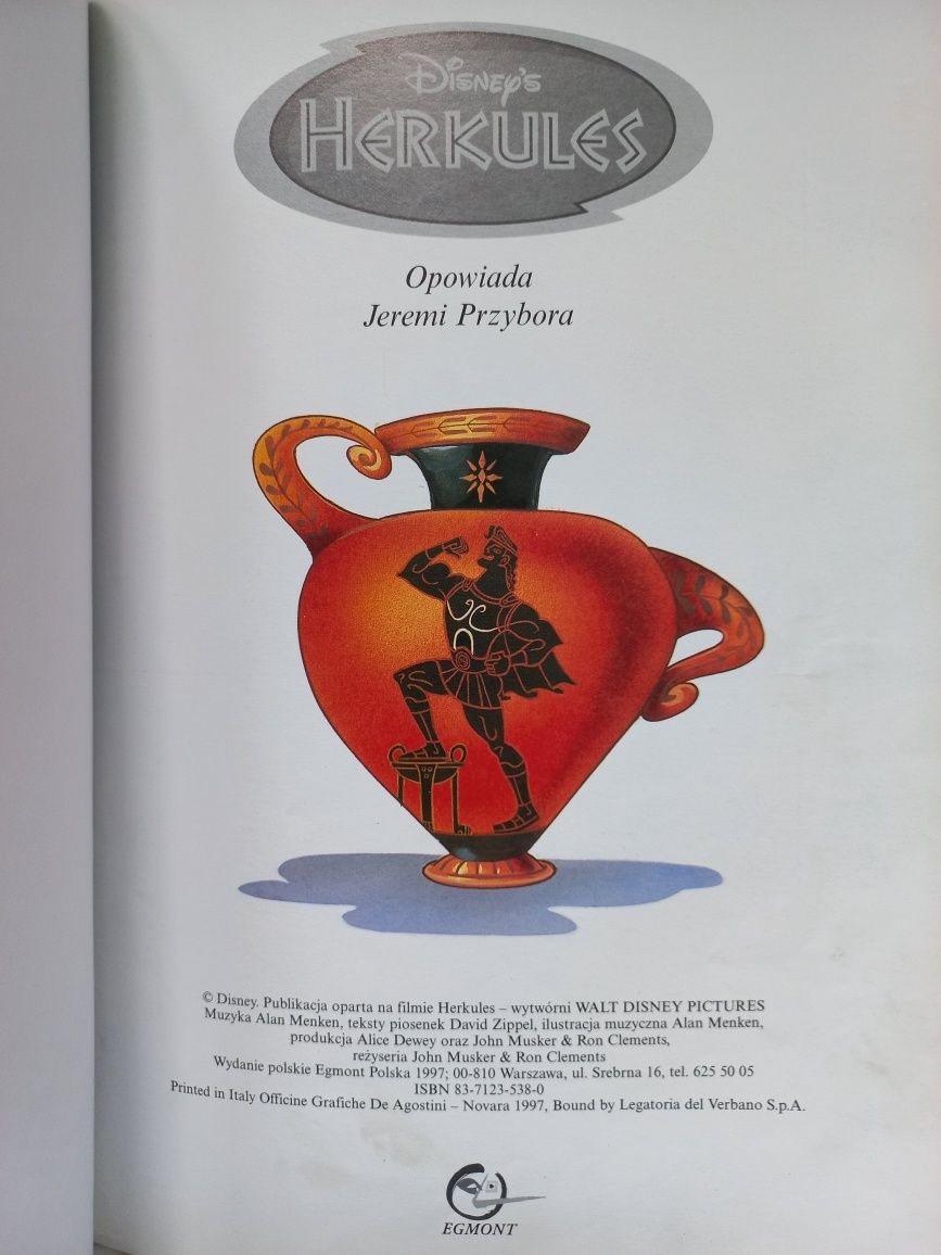 Książka Herkules Disney Egmont 1997 r.
