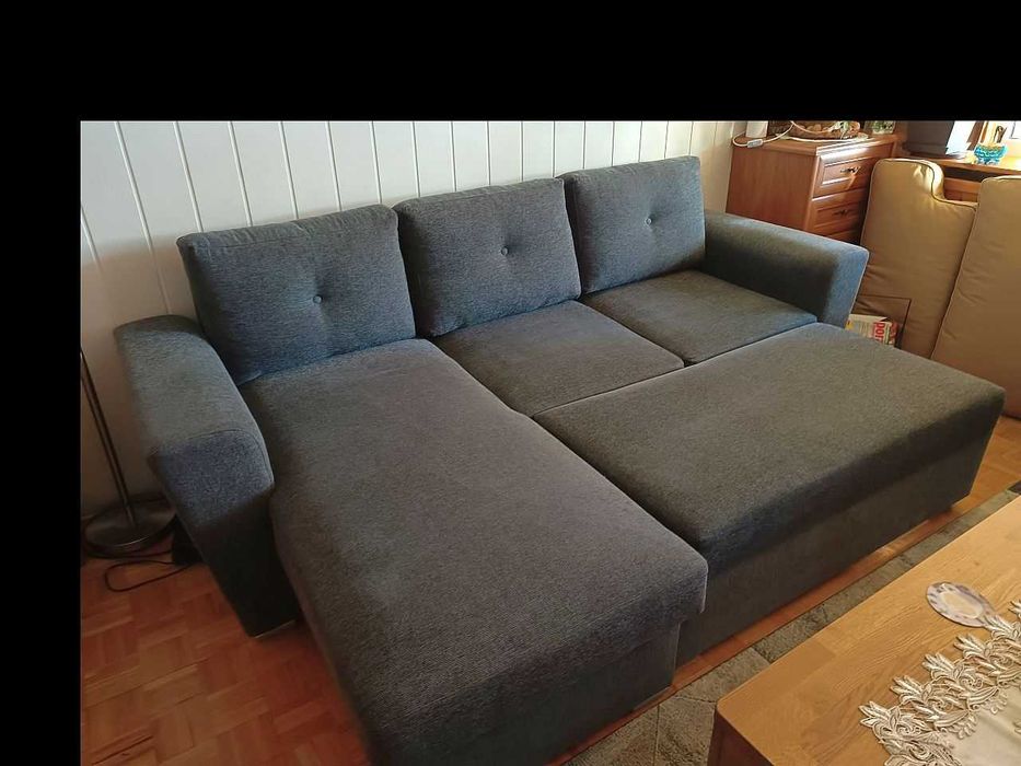 Narożnik z funkcją spania - kolor SZARY