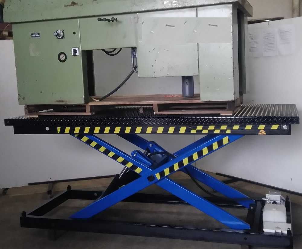 Mesas elevatórias tipo tesoura, hidráulicas e hidropneumáticas