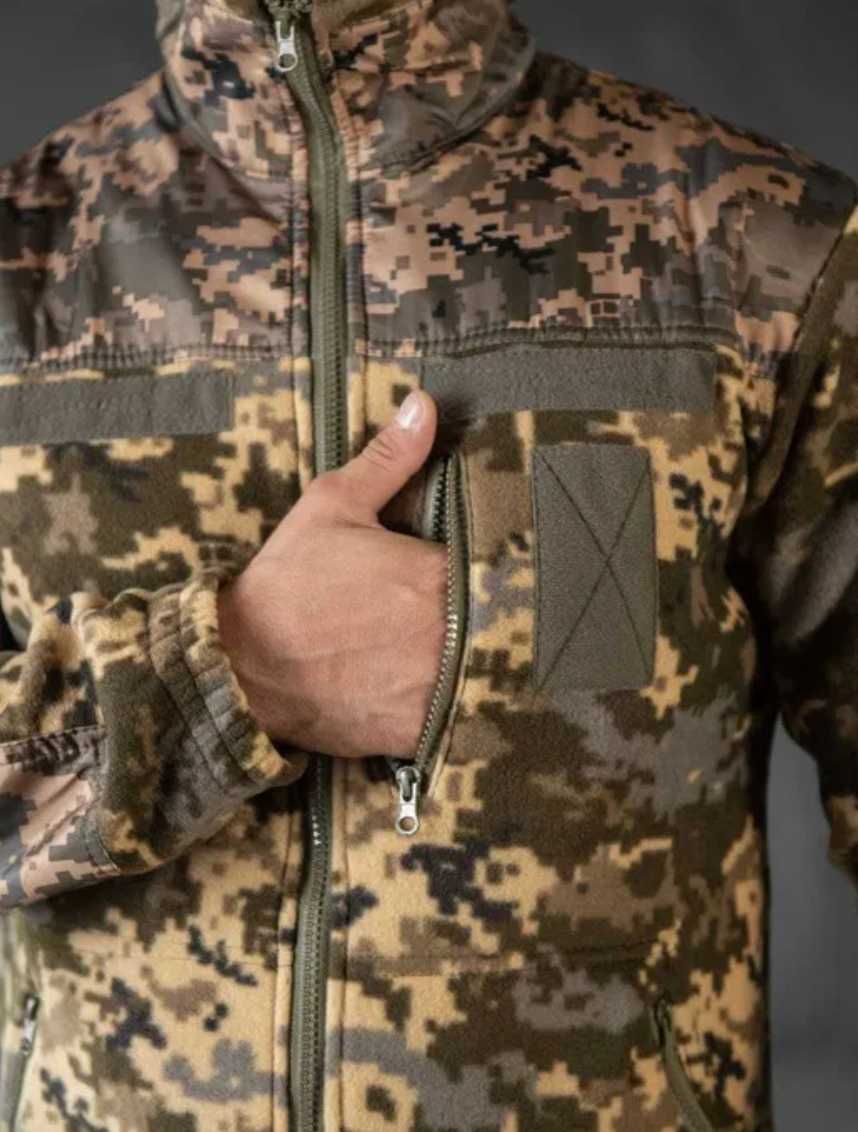 Армейская теплая флиска пиксель ЗСУ военная флисовая кофта тактическая