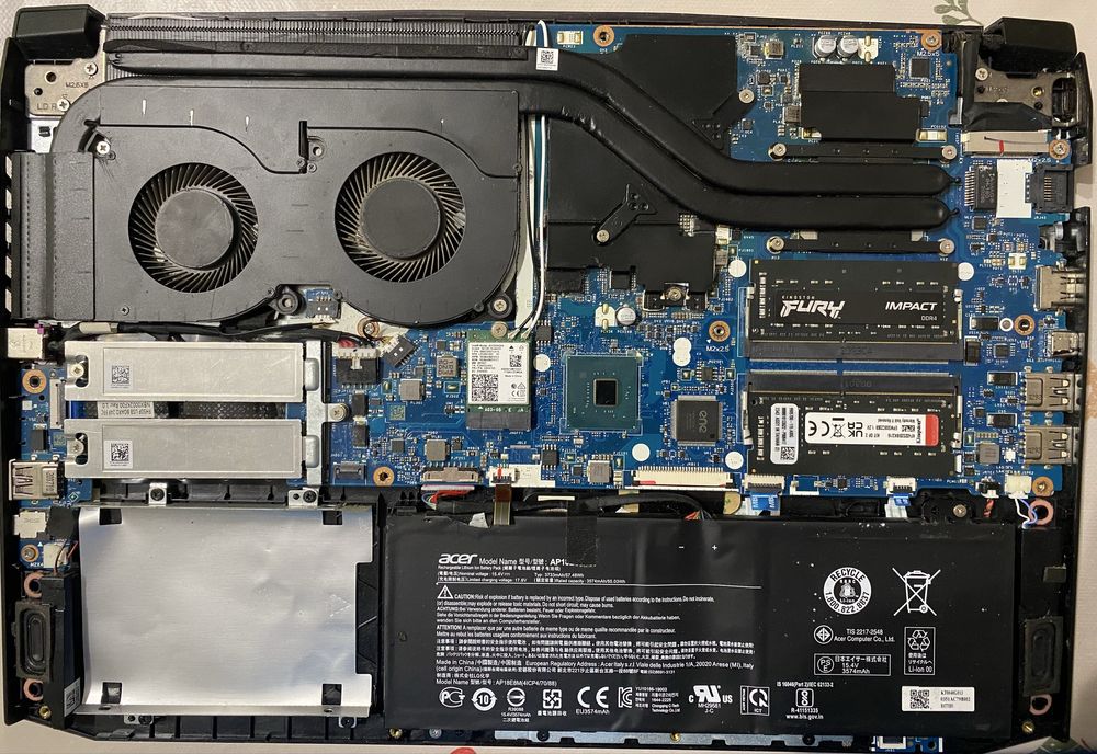 Acer Nitro 5 AN515-54, ПРОДАЮ ЗАПЧАСТИНИ, ПІД РЕМОНТ. KingstonFury 8gb