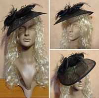 Элегантная женская шляпка на обруче для вечеринки (Англия).