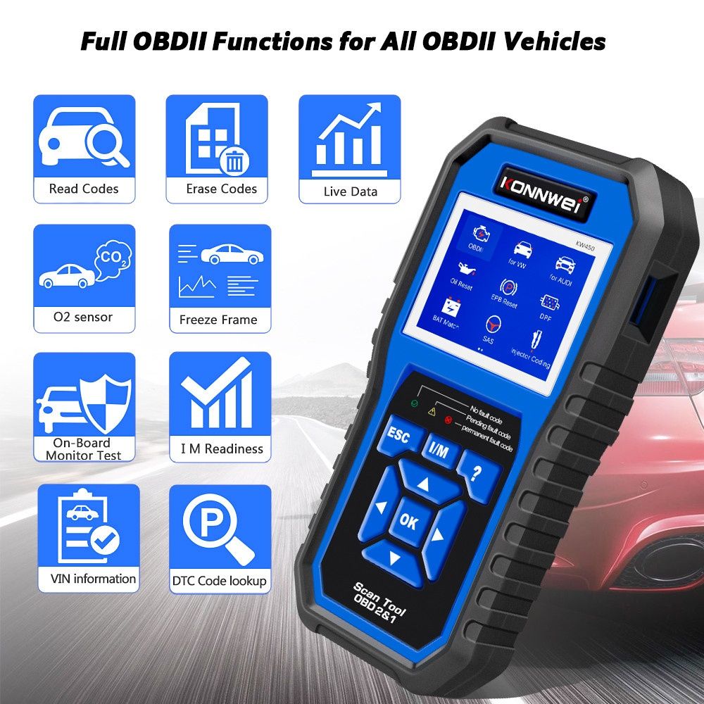 KONNWEI KW450– професійний OBDII/EOBD автосканер