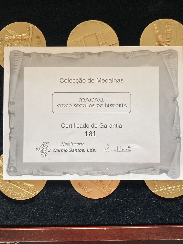 Coleçao 8 medalhas prata banhadas a ouro
