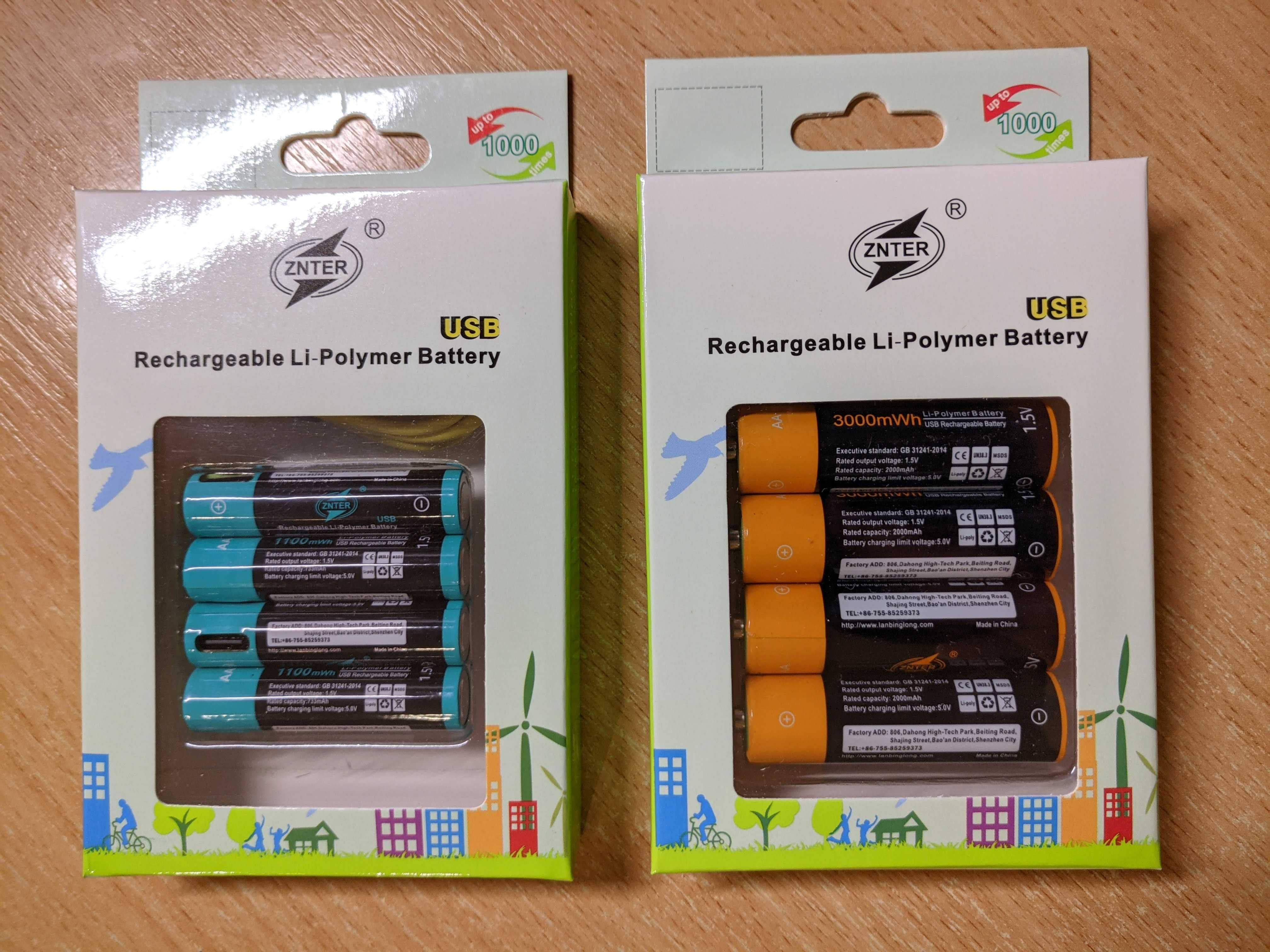 АКЦІЯ! Акумулятор ZNTER AA AAA 1.5V Type-C ОРИГІНАЛ Гарантія