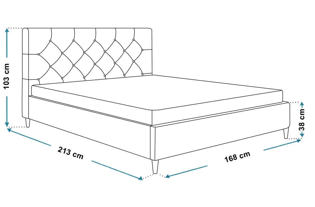 Łóżko tapicerowane Leonardo 160x200 cm Możliwość zmiany wys. zagłowia