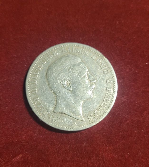 Srebra moneta 5 marek niemieckich Wilhelm II 1903