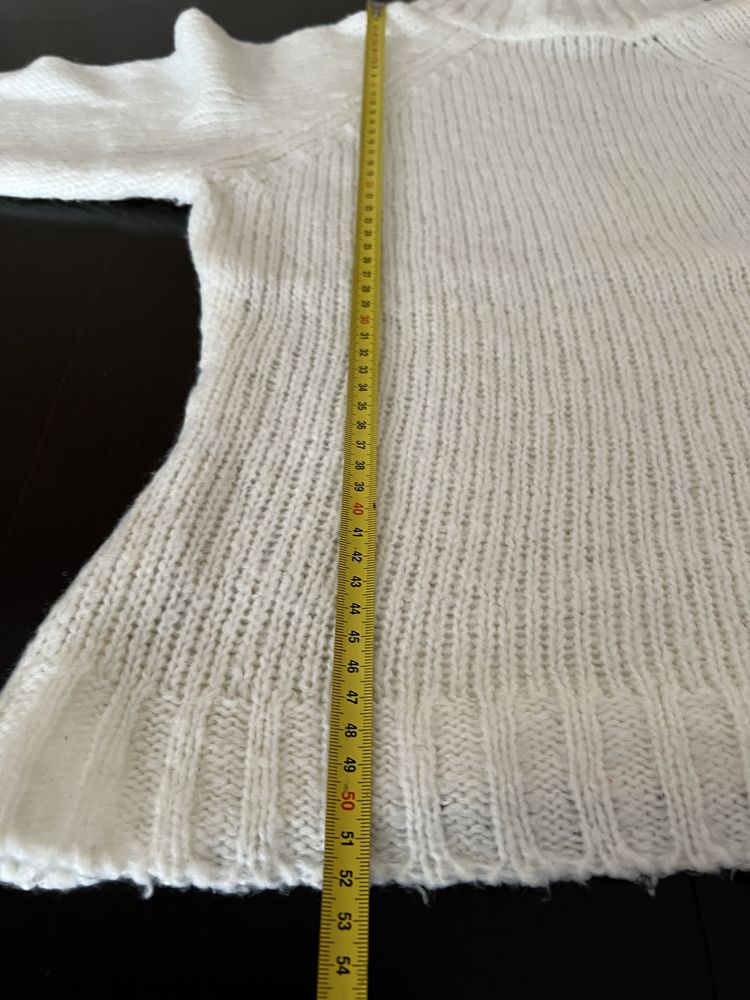 Sweter damski Fabiani XL z wełny merynosów – Ecru