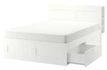 Cama branca Ikea Casal e cabeceira