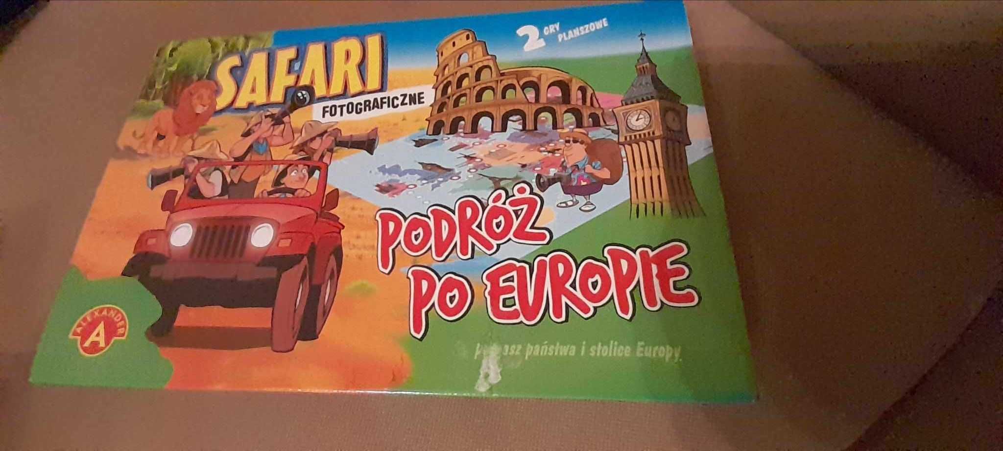 2 gry Planszowe: Podróże po europie i safari fotograficzne