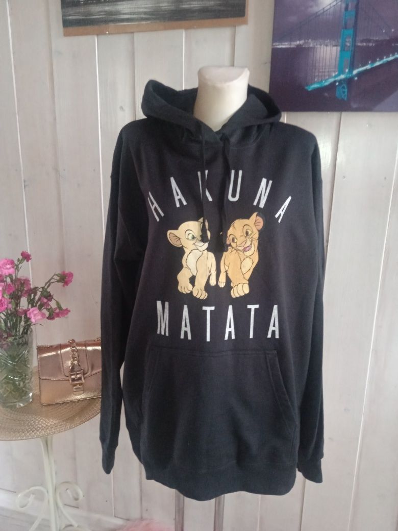 Świetna duża bluza z kapturem oversize Disney Lion King XL