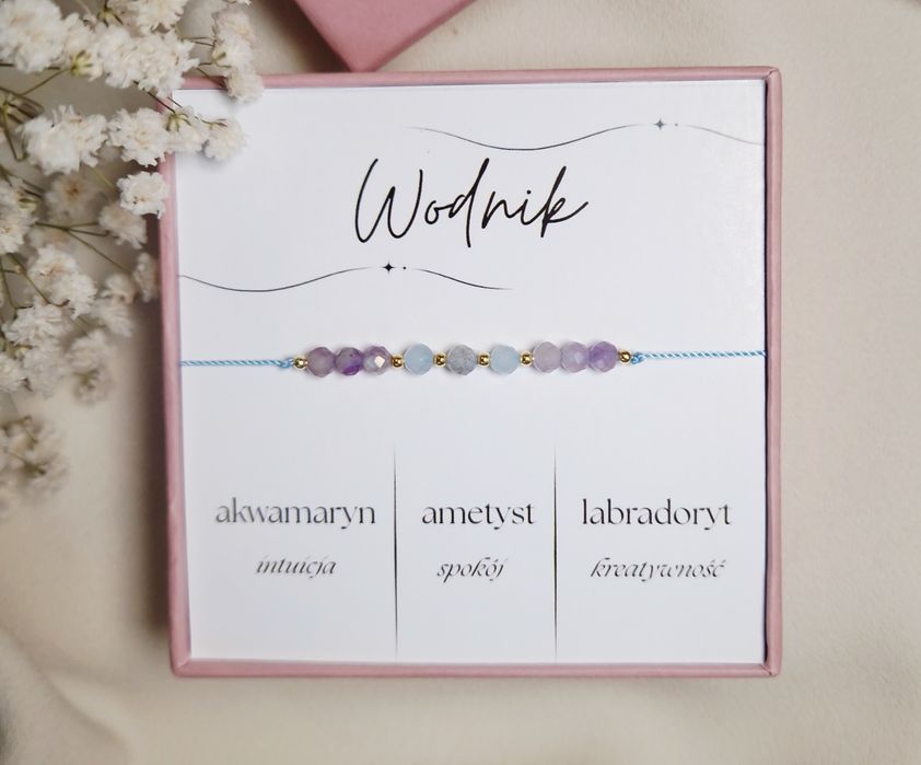 Bransoletka znak zodiaku baran, waga, lew, skorpion,  rak, ryby srebro