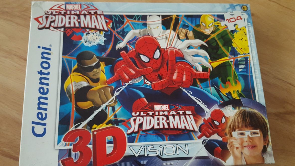 Puzzle dla chłopca kompletne Auta Zygzak Spiderman cena za 2 szt