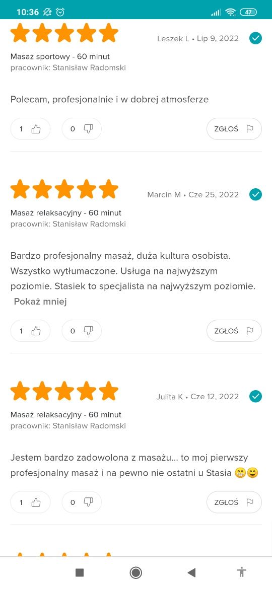 Masaż z dojazdem/stacjonarnie. Mobilny masażysta/Mobile Masseur