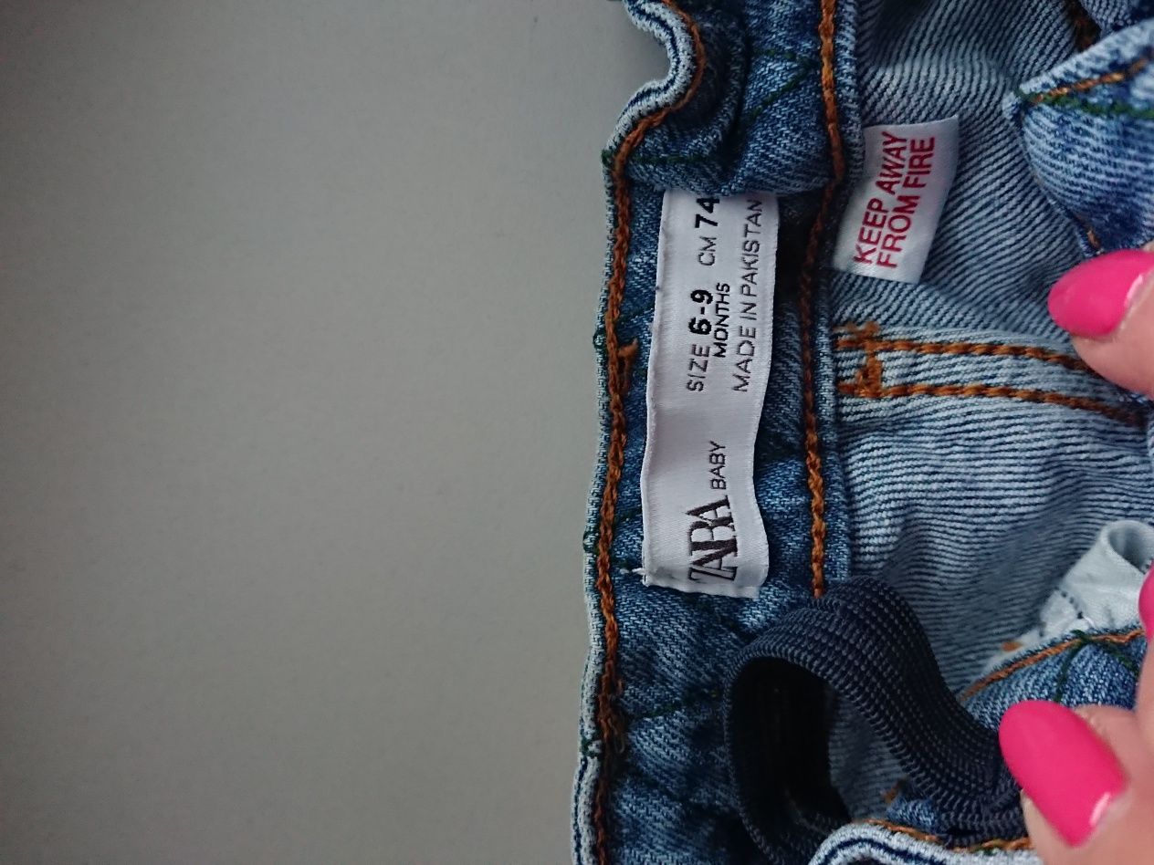 Zestaw ZARA spodnie jeans sweter chłopczyk r.74