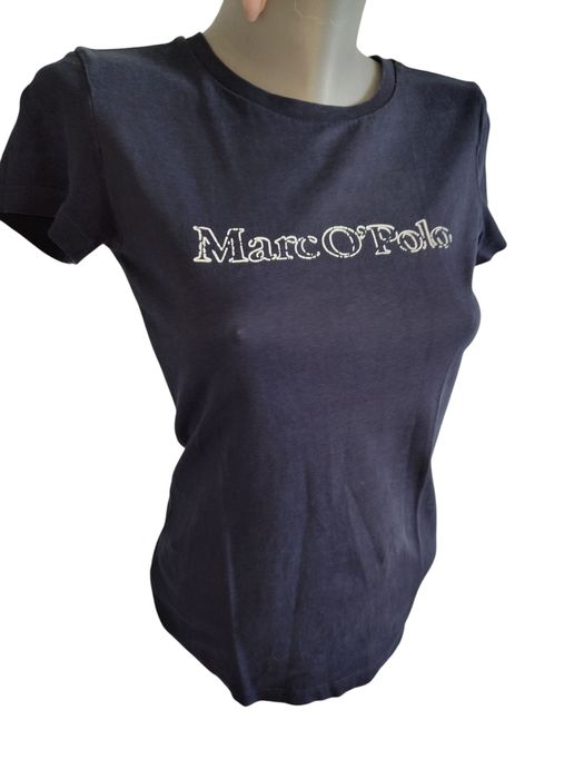 Markowa koszulka damska Marc 'O polo r XS/S granatowa krótki rękaw