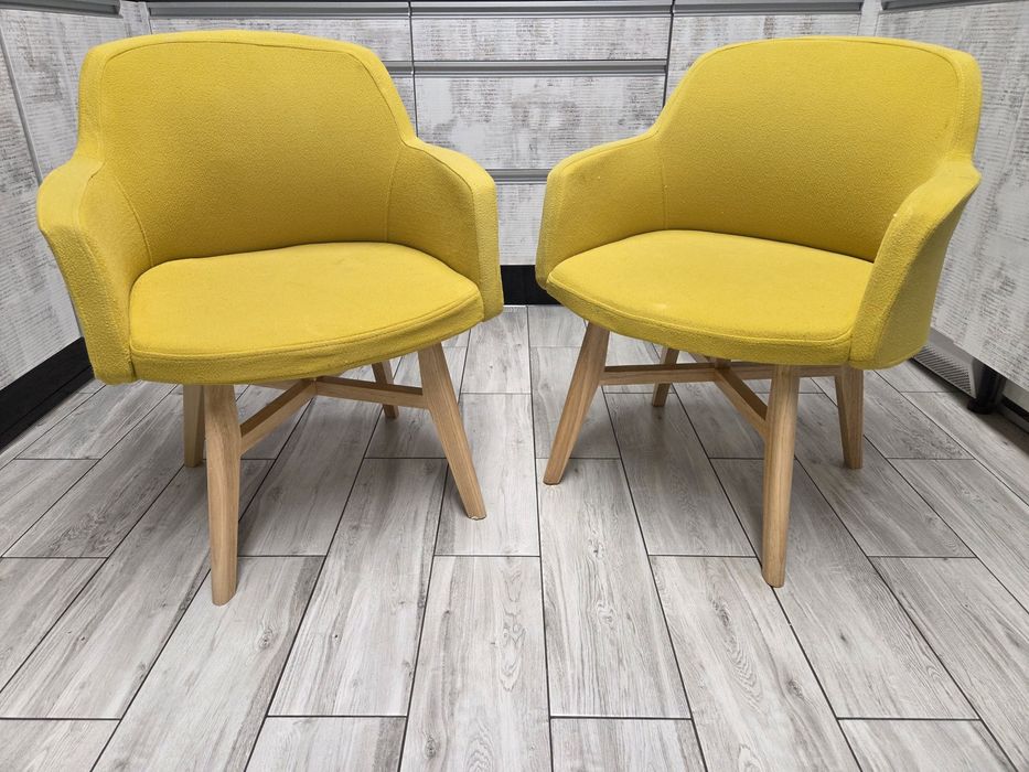 Krzesło krzesła fotel z oparciem - żółte 2 sztuki