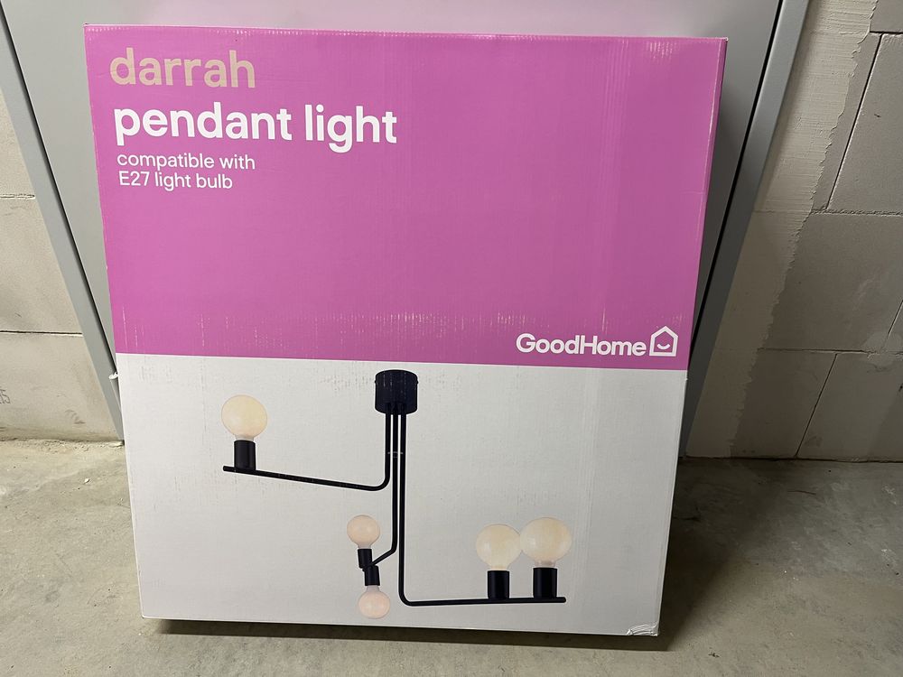 Lampa wisząca GoodHome Darrah 5-punktowa E27 czarna