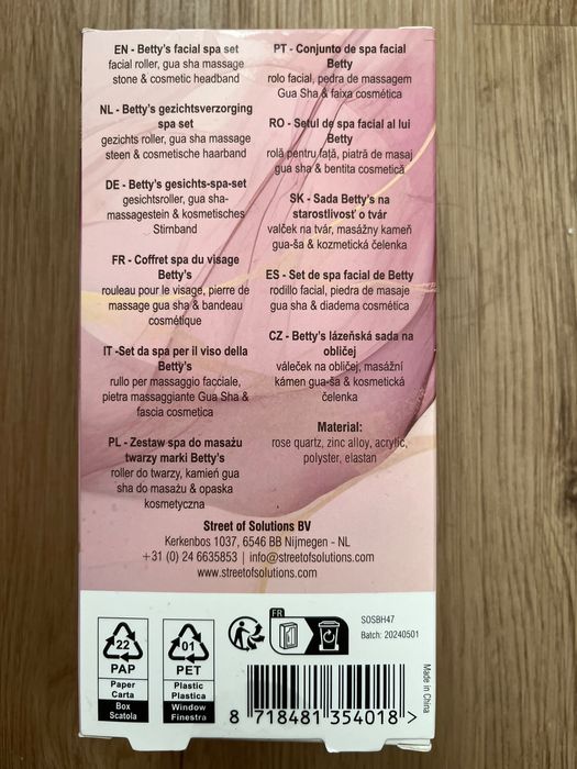 Masażer do twarzy gua sha opaska do włosów pielęgnacja zestaw