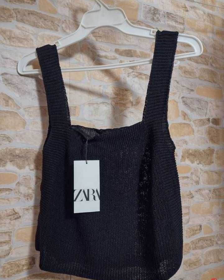(38/M) ZARA/ Dzianinowa Bluzka pod marynarkę, top z Madrytu, NOWY