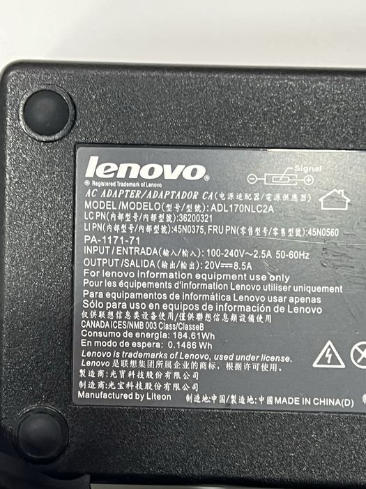 Оригінальна зарядка Lenovo Legion 20V 8.5A 170w