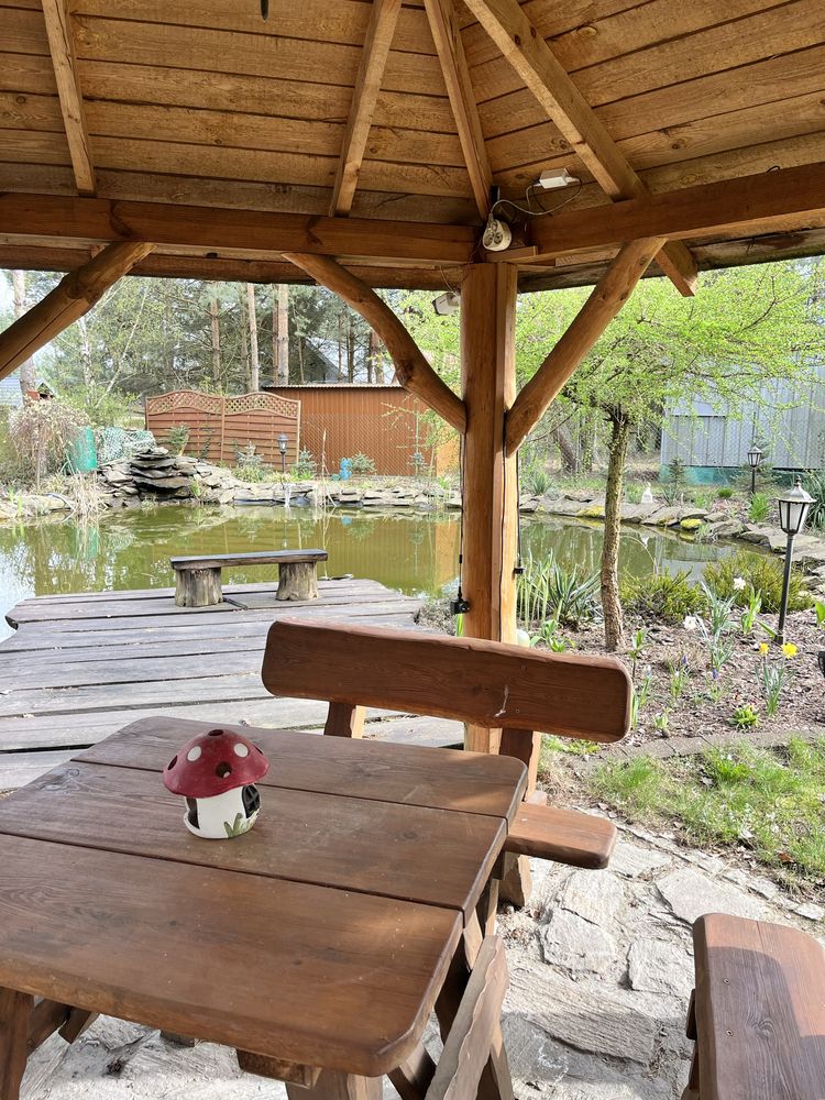 Domek drewniany z SAUNA i Jacuzzi JEZIORSKO